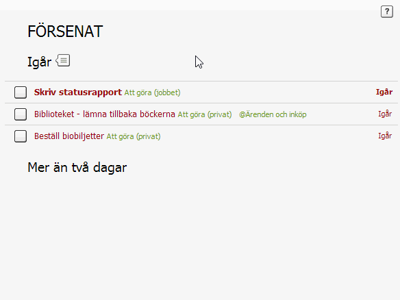 Flytta fram alla försenade uppgifter med ett enda klick.