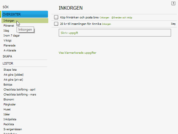 Översikterna i SaveYourDay ger full koll på dagens lista och allt som är inplanerat.
