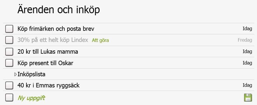 Exempel på kontextvyn 